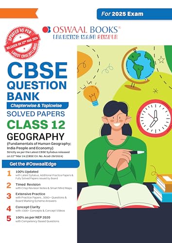 Oswaal CBSE Question Bank Class 12 Geography, Chapterwise and Topicwise Solved Papers For Board Exams 2025 von Oswaal Books And Learning Pvt Ltd