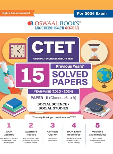 Oswaal CTET (Central Teachers Eligibility Test) Paper-II | Classes 6 - 8 | 15 Year's Solved Papers | Social Science and Studies | Yearwise | 2013 - 2024 | For 2024 Exam von Oswaal Books And Learning Pvt Ltd