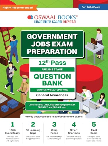 Oswaal Government Exams Question Bank 12th Pass | General Awareness | for 2024 Exam von Oswaal Books And Learning Pvt Ltd