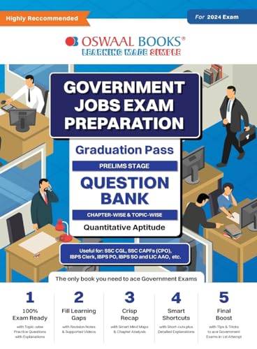 Oswaal Government Exams Question Bank Graduation Pass | Quantitative Aptitude | for 2024 Exam von Oswaal Books And Learning Pvt Ltd