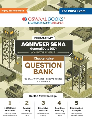 Oswaal Indian Army Agniveer Sena General Duty (GD) (Agnipath Scheme ) Question Bank | Chapterwise Topic-wise for General Knowledge | General Science | Mathematics For 2024 Exam von Oswaal Books And Learning Pvt Ltd