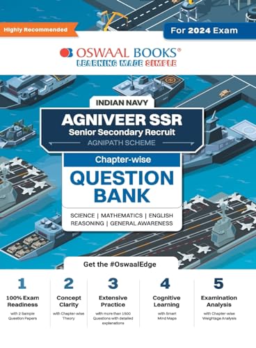 Oswaal Indian Navy - Agniveer SSR (Senior Secondary Recruit), (Agnipath Scheme), Question Bank | Chapterwise Topicwise for Science| Mathematics | English | Reasoning | General Awareness For 2024 Exam von Oswaal Books And Learning Pvt Ltd
