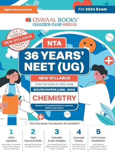 Oswaal NEET (UG) 36 Years Chapter-wise Topic-wise Solved Papers Chemistry For 2024 Exams ( New Edition) von Oswaal Books And Learning Pvt Ltd