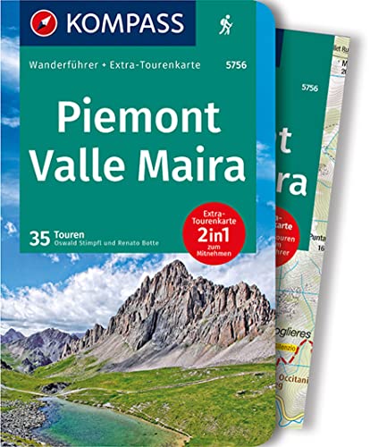 KOMPASS Wanderführer Piemont, Valle Maira, 35 Touren mit Extra-Tourenkarte: GPS-Daten zum Download: 0