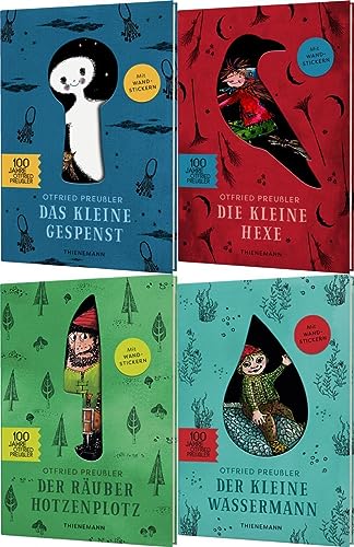 Otfried Preußler: 4 Jubiläumsausgaben mit Wandstickern im Set + 1 exklusives Postkartenset