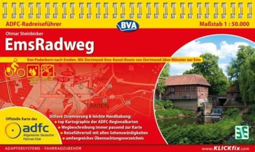 ADFC-Radreiseführer EmsRadweg 1:50.000, praktische Spiralbindung, reiß- und wetterfest, GPS-Tracks Download: Von Hövelhof nach Emden, mit ... von Dortmund nach Münster (ADFC Radführer) von BVA Bielefelder Verlag