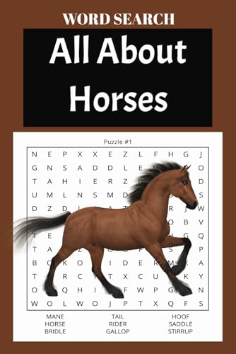 All About Horses Word Search: Equestrian Word Finder von Independently published