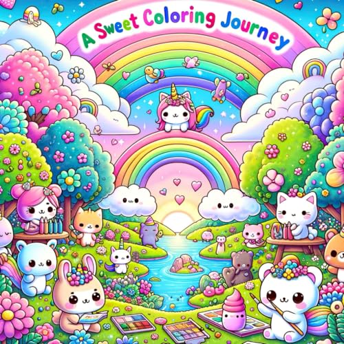 A Sweet Coloring Journey: 50 single sided images to color. This coloring book showcases a combination of easy and intricate designs. von Independently published