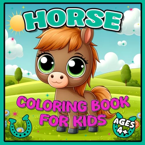Horse Coloring Book For Kids: 45 Cute Bold And Simple Horse Illustrations To Color For Girls And Boys From 4 Years + von Independently published