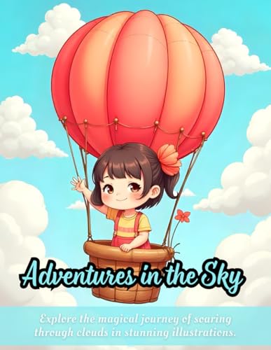 Adventures in the Sky: hot air balloon coloring book, young girl in balloon art, sky adventure pages, whimsical coloring designs for kids, fun and ... book, clouds and balloon adventure coloring Adventures in the Sky: hot air balloon coloring book, young girl in balloon art, sky adventure pages, whimsical coloring designs for kids, fun and ... book, clouds and balloon adventure coloring von Independently published