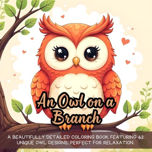 An Owl on a Branch: owl coloring book for adults, relaxing owl coloring book designs, owl on branch coloring book, mindfulness owl coloring book, bird ... for mindfulness, bold and easy coloring book An Owl on a Branch: owl coloring book for adults, relaxing owl coloring book designs, owl on branch coloring book, mindfulness owl coloring book, bird ... for mindfulness, bold and easy coloring book von Independently published