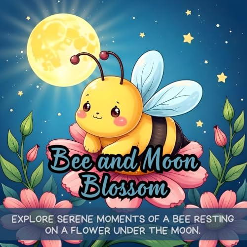Bee and Moon Blossom: Explore serene moments of a bee resting on a flower under the moon. Bee and Moon Blossom: Explore serene moments of a bee resting on a flower under the moon. von Independently published