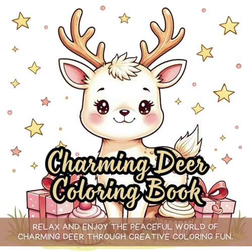 Charming Deer Coloring Book: cute coloring book for kids, coloring book for adults, animal coloring book, deer coloring book, relaxing coloring for seniors, Charming Deer Coloring Book: cute coloring book for kids, coloring book for adults, animal coloring book, deer coloring book, relaxing coloring for seniors, von Independently published
