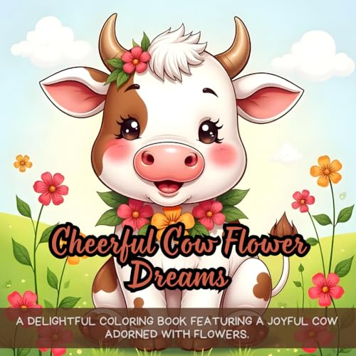 Cheerful Cow Flower Dreams: joyful cow coloring book, cute farm animal coloring book, cow-themed coloring fun, relaxing coloring for adults, farmyard animals coloring book Cheerful Cow Flower Dreams: joyful cow coloring book, cute farm animal coloring book, cow-themed coloring fun, relaxing coloring for adults, farmyard animals coloring book von Independently published