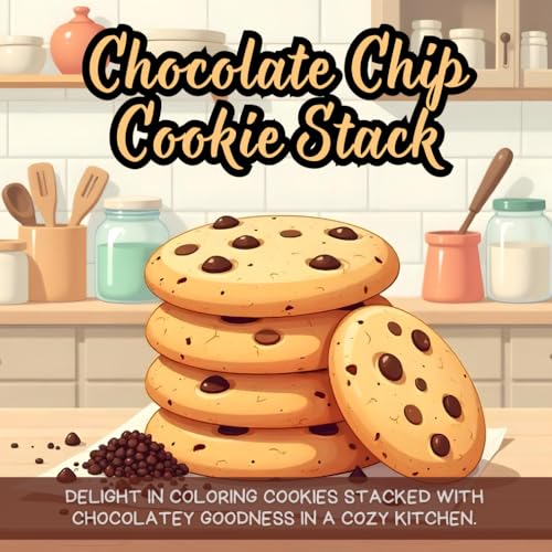 Chocolate Chip Cookie Stack: Delight in coloring cookies stacked with chocolatey goodness in a cozy kitchen. Chocolate Chip Cookie Stack: Delight in coloring cookies stacked with chocolatey goodness in a cozy kitchen. von Independently published