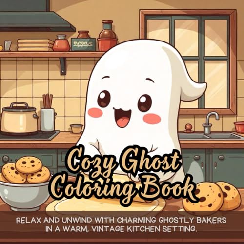 Cozy Ghost Coloring Book: cozy ghost cookie coloring book for adults, whimsical ghost bakers coloring book for kids, hygge coloring book for teens, ... charming cookie baking ghosts for kids Cozy Ghost Coloring Book: cozy ghost cookie coloring book for adults, whimsical ghost bakers coloring book for kids, hygge coloring book for teens, ... charming cookie baking ghosts for kids von Independently published