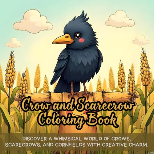 Crow and Scarecrow Coloring Book: fun coloring book for kids, scarecrow and crow coloring fun, cornfield scenes for coloring, autumn farm scene ... charming scarecrow and crow coloring book Crow and Scarecrow Coloring Book: fun coloring book for kids, scarecrow and crow coloring fun, cornfield scenes for coloring, autumn farm scene ... charming scarecrow and crow coloring book von Independently published