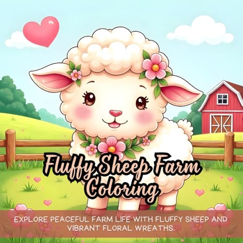 Fluffy Sheep Farm Coloring: calming coloring book for adults, fluffy sheep and floral wreath book, relaxing countryside floral wreath coloring book, ... adults, adorable sheep relaxing coloring book Fluffy Sheep Farm Coloring: calming coloring book for adults, fluffy sheep and floral wreath book, relaxing countryside floral wreath coloring book, ... adults, adorable sheep relaxing coloring book von Independently published