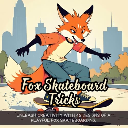 Fox Skateboard Tricks: fox coloring book for teens, skateboarding fox coloring pages, fox trick coloring book, fox skateboarding in the city, fun fox ... book, skateboarding animal coloring book Fox Skateboard Tricks: fox coloring book for teens, skateboarding fox coloring pages, fox trick coloring book, fox skateboarding in the city, fun fox ... book, skateboarding animal coloring book von Independently published