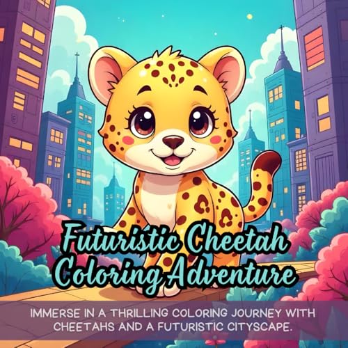 Futuristic Cheetah Coloring Adventure: Immerse in a thrilling coloring journey with cheetahs and a futuristic cityscape. Futuristic Cheetah Coloring Adventure: Immerse in a thrilling coloring journey with cheetahs and a futuristic cityscape. von Independently published