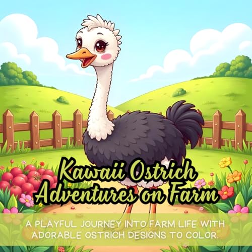 Kawaii Ostrich Adventures on Farm: Cute coloring book for adults, stress-relief coloring book, animal designs, relaxing farm scenes, kawaii farm ... easy-to-color drawings, creative art therapy. Kawaii Ostrich Adventures on Farm: Cute coloring book for adults, stress-relief coloring book, animal designs, relaxing farm scenes, kawaii farm ... easy-to-color drawings, creative art therapy.