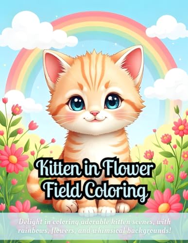 Kitten in Flower Field Coloring: cute kitten coloring book for kids, relaxing coloring pages for adults, animal and nature coloring book, ... book, fun coloring book for cat lovers Kitten in Flower Field Coloring: cute kitten coloring book for kids, relaxing coloring pages for adults, animal and nature coloring book, ... book, fun coloring book for cat lovers von Independently published