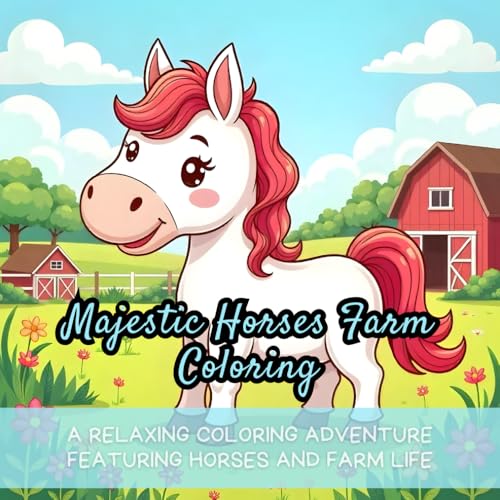 Majestic Horses Farm Coloring: charming horse coloring book, farm life illustrations, horse lovers coloring, easy and intricate designs, relaxing ... adult and kid-friendly, countryside charm Majestic Horses Farm Coloring: charming horse coloring book, farm life illustrations, horse lovers coloring, easy and intricate designs, relaxing ... adult and kid-friendly, countryside charm von Independently published