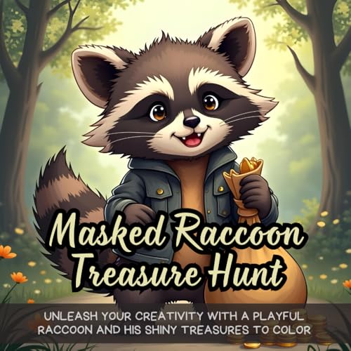 Masked Raccoon Treasure Hunt: Unleash your creativity with a playful raccoon and his shiny treasures to color Masked Raccoon Treasure Hunt: Unleash your creativity with a playful raccoon and his shiny treasures to color von Independently published