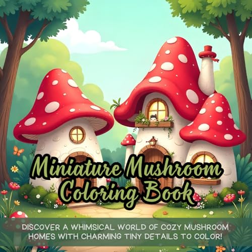 Miniature Mushroom Coloring Book: Cute mushroom coloring book for adults, cozy tiny home coloring book, fantasy mushroom village coloring book, ... book, whimsical mushroom house coloring book Miniature Mushroom Coloring Book: Cute mushroom coloring book for adults, cozy tiny home coloring book, fantasy mushroom village coloring book, ... book, whimsical mushroom house coloring book von Independently published