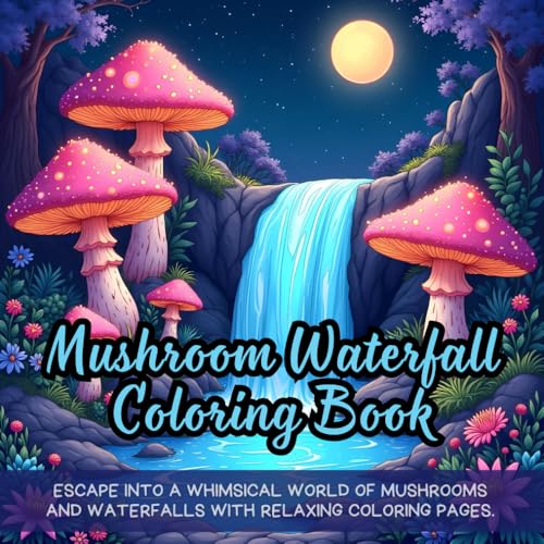 Mushroom Waterfall Coloring Book: Escape into the whimsical world of mushrooms and waterfalls with relaxing coloring pages Mushroom Waterfall Coloring Book: Escape into the whimsical world of mushrooms and waterfalls with relaxing coloring pages von Independently published