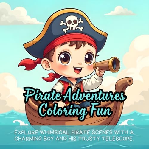 Pirate Adventures Coloring Fun: Explore whimsical pirate scenes with a charming boy and his trusty telescope. Pirate Adventures Coloring Fun: Explore whimsical pirate scenes with a charming boy and his trusty telescope. von Independently published