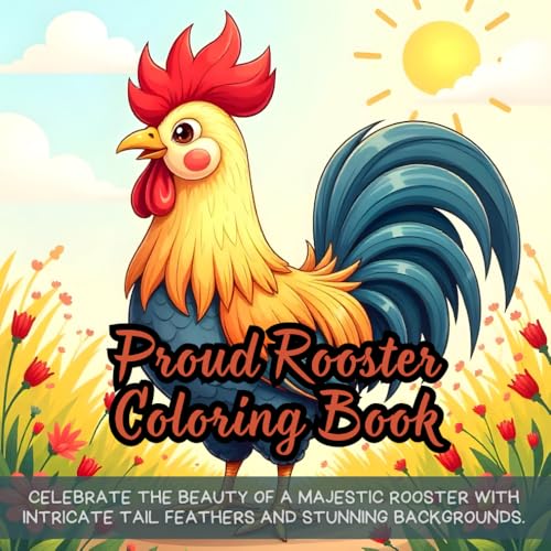 Proud Rooster Coloring Book: farm animal coloring book for adults, sunny farm coloring fun for teens, nature-inspired animal coloring for everyone, farmyard rooster drawing fun for adults Proud Rooster Coloring Book: farm animal coloring book for adults, sunny farm coloring fun for teens, nature-inspired animal coloring for everyone, farmyard rooster drawing fun for adults von Independently published