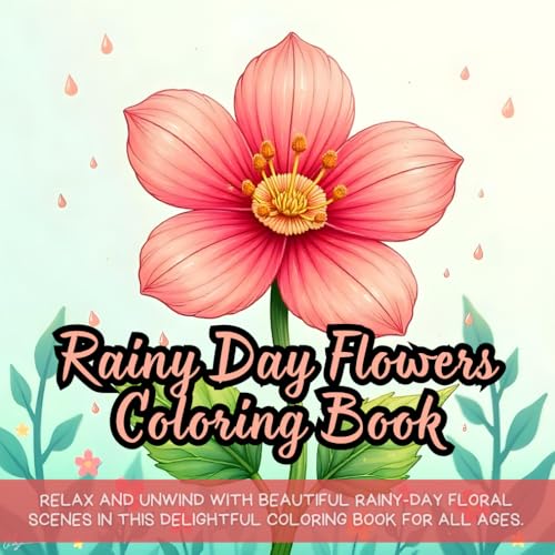 Rainy Day Flowers Coloring Book: Floral coloring book for adults, rainy day coloring book, flowers and nature coloring book, relaxing coloring book ... coloring book, rainy garden coloring book Rainy Day Flowers Coloring Book: Floral coloring book for adults, rainy day coloring book, flowers and nature coloring book, relaxing coloring book ... coloring book, rainy garden coloring book von Independently published