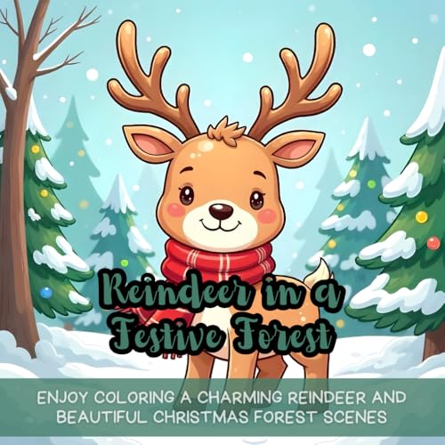 Reindeer in a Festive Forest: reindeer coloring book, Christmas coloring book, winter coloring book, snowy forest coloring book, holiday coloring book ... festive coloring book, cozy winter coloring Reindeer in a Festive Forest: reindeer coloring book, Christmas coloring book, winter coloring book, snowy forest coloring book, holiday coloring book ... festive coloring book, cozy winter coloring von Independently published