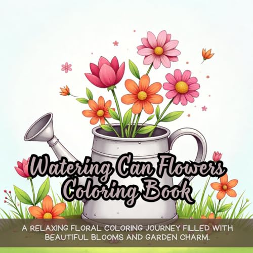 Watering Can Flowers Coloring Book: Floral coloring book for adults, garden elements coloring book, watering can theme coloring book, detailed ... coloring book, backyard plants coloring book Watering Can Flowers Coloring Book: Floral coloring book for adults, garden elements coloring book, watering can theme coloring book, detailed ... coloring book, backyard plants coloring book von Independently published