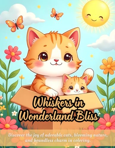 Whiskers in Wonderland Bliss: Cute cats coloring book for kids, whimsical nature coloring book, kawaii animal coloring book, cats and nature coloring, ... book for all, delightful animal designs Whiskers in Wonderland Bliss: Cute cats coloring book for kids, whimsical nature coloring book, kawaii animal coloring book, cats and nature coloring, ... book for all, delightful animal designs von Independently published