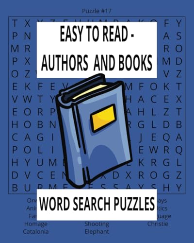 EASY TO READ - BOOKS AND AUTHORS: WORD SEARCH PUZZLE von Independently published