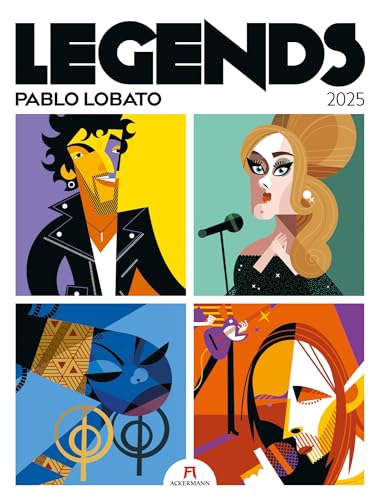 Legends - Pablo Lobato Musiklegenden Kalender 2025, Wandkalender / Designkalender im Hochformat (50x66 cm) - Musiker-Porträts im Posterformat von Ackermann Kunstverlag