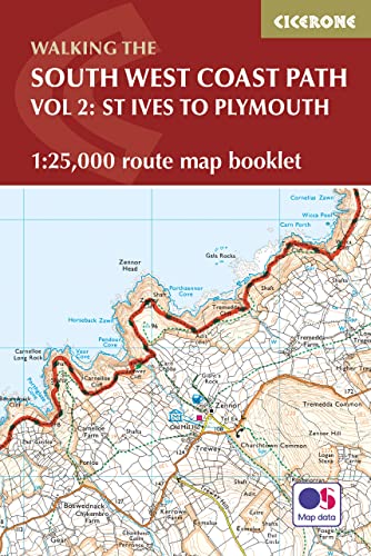 South West Coast Path Map Booklet - Vol 2: St Ives to Plymouth: 1:25,000 OS Route Mapping (Cicerone guidebooks)