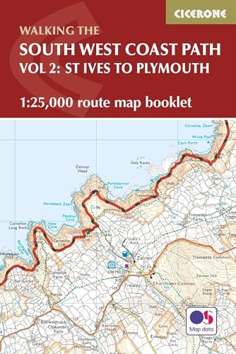 South West Coast Path Map Booklet - Vol 2: St Ives to Plymouth: 1:25,000 OS Route Mapping (Cicerone guidebooks)