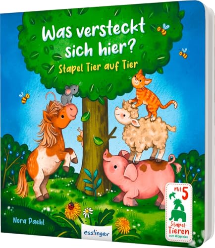 Was versteckt sich hier?: Mit 5 Tierfiguren zum Herausnehmen (Stapel Tier auf Tier) von Esslinger in der Thienemann-Esslinger Verlag GmbH