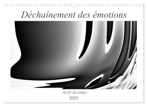 Déchaînement des émotions (Calendrier mural 2025 DIN A3 vertical), CALVENDO calendrier mensuel: De l'art abstrait en noir et blanc von Calvendo