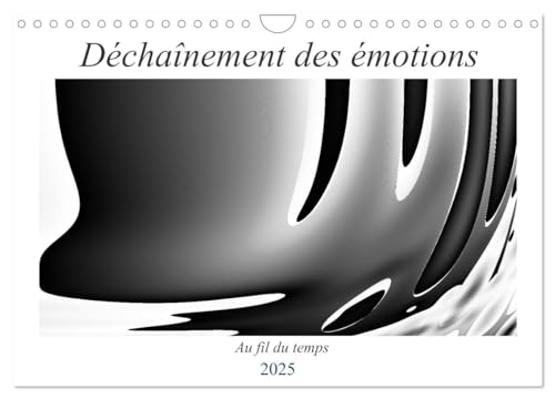 Déchaînement des émotions (Calendrier mural 2025 DIN A4 vertical), CALVENDO calendrier mensuel: De l'art abstrait en noir et blanc von Calvendo