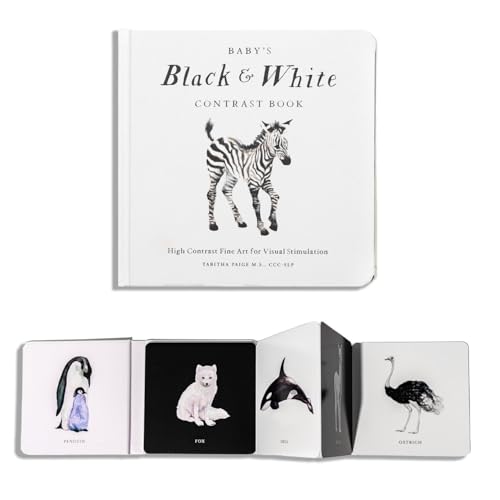 Baby's Black and White Contrast Book: High-Contrast Art for Visual Stimulation at Tummy Time (Our Little Adventures Series, Band 4) von Paige Tate & Co