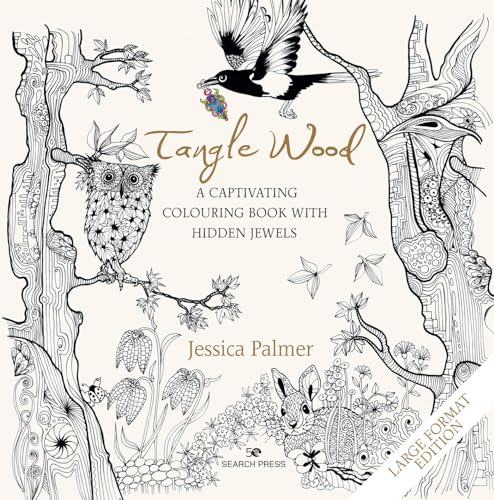 Tangle Wood - Large Format Edition: A Captivating Colouring Book with Hidden Jewels von Search Press