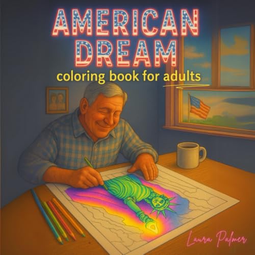 American Dream coloring book for adults: 40 USA Patriotic Designs - Adult Coloring Book with Bold Lines, Large Patterns and Easy Stress Relief Activity von Independently published