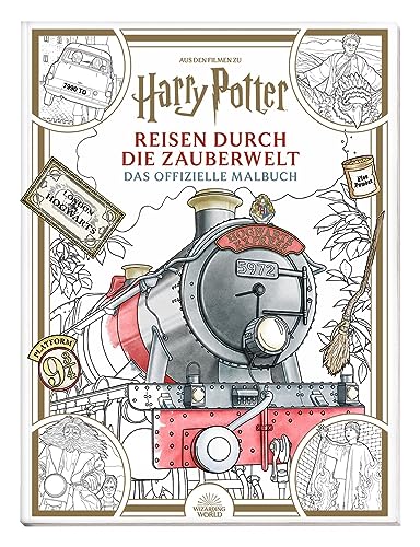 Aus den Filmen zu Harry Potter: Reisen durch die Zauberwelt - Das offizielle Malbuch: Malbuch; Cover mit Goldfolienprägung Aus den Filmen zu Harry Potter: Reisen durch die Zauberwelt - Das offizielle Malbuch: Malbuch; Cover mit Goldfolienprägung
