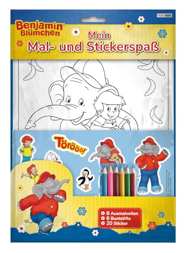 Benjamin Blümchen: Mein Mal- und Stickerspaß: Ausmalseiten, Sticker und Buntstifte