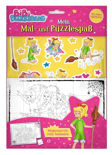 Bibi Blocksberg: Mein Mal- und Puzzlespaß: Magnetpuzzle zum Ausmalen, Sticker und Ausmalseiten