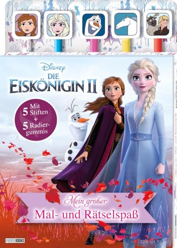 Disney Die Eiskönigin 2: Mein großer Mal- und Rätselspaß: Rätselblock mit 5 Stiften und 5 Radiergummis Disney Die Eiskönigin 2: Mein großer Mal- und Rätselspaß: Rätselblock mit 5 Stiften und 5 Radiergummis